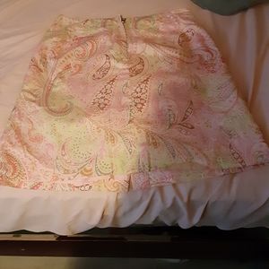 Talbots boho floral skirt with built in slip.